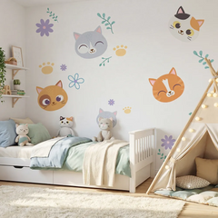 Cute Cat Wall Decal Set