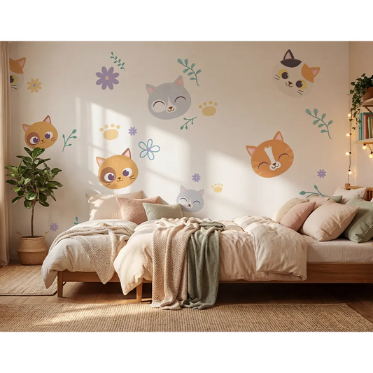 Cute Cat Wall Decal Set
