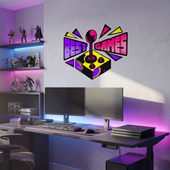 Best Games Arcade Wall Decal – Gaming Room Boys Room Removable Sticker