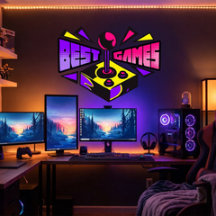 Best Games Arcade Wall Decal – Gaming Room Boys Room Removable Sticker