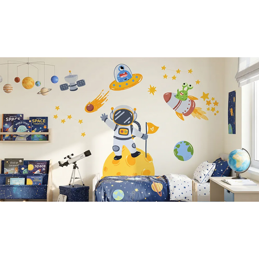 Space Astronaut Wall Decal for Kids Room – Boys Room Removable Sticker