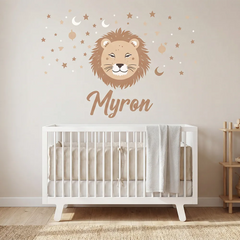 Personalized Lion Nursery Wall Decal – Kids Room Removable Sticker