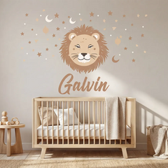 Personalized Lion Nursery Wall Decal – Kids Room Removable Sticker