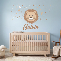 Personalized Lion Nursery Wall Decal – Kids Room Removable Sticker