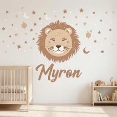 Personalized Lion Nursery Wall Decal – Kids Room Removable Sticker