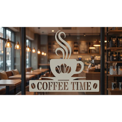Coffee Time Wall Decal – Kitchen Cafe Removable Sticker