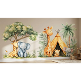 Safari Wall Decal Set – Kids Room Nursery Removable Animal Sticker