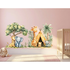 Safari Wall Decal Set – Kids Room Nursery Removable Animal Sticker