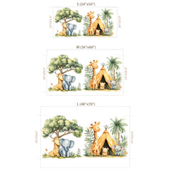 Safari Wall Decal Set – Kids Room Nursery Removable Animal Sticker