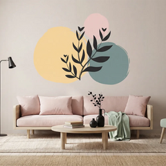 Boho Leaf Wall Sticker – Bedroom Living Room Removable Decal