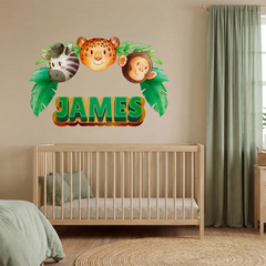 Personalized Jungle Name Wall Decal – Kids Room Nursery Removable Sticker