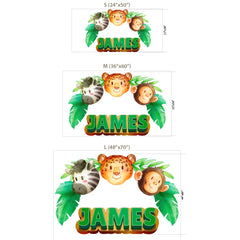 Personalized Jungle Name Wall Decal – Kids Room Nursery Removable Sticker