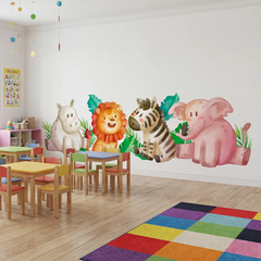 Safari Animals Wall Decal Set – Kids Room Nursery Removable Sticker
