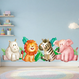 Safari Animals Wall Decal Set – Kids Room Nursery Removable Sticker