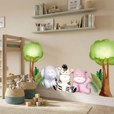 Safari Nursery Wall Decal – Gentle Animals Kids Room Removable Sticker