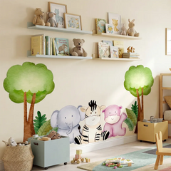 Safari Nursery Wall Decal – Gentle Animals Kids Room Removable Sticker