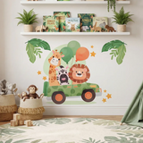 Safari Animals Jungle Nursery Wall Sticker – Kids Room Removable Decal