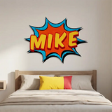 Custom Superhero Name Vinyl Sticker – Personalized Boys Room Kids Decal