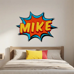 Custom Superhero Name Vinyl Sticker – Personalized Boys Room Kids Decal