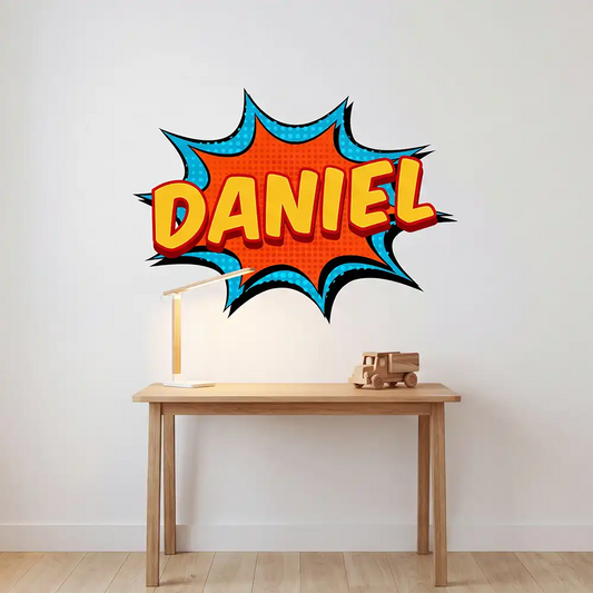 Custom Superhero Name Vinyl Sticker