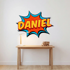 Custom Superhero Name Vinyl Sticker – Personalized Boys Room Kids Decal