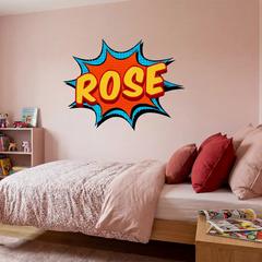 Custom Superhero Name Vinyl Sticker – Personalized Boys Room Kids Decal