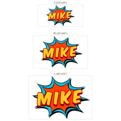 Custom Superhero Name Vinyl Sticker – Personalized Boys Room Kids Decal