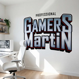 Personalized Gamer Name Wall Sticker – Custom Teen Boys Gaming Room Decal