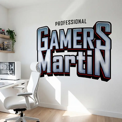Personalized Gamer Name Wall Sticker – Custom Teen Boys Gaming Room Decal