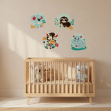 Cute Jungle Animals Wall Sticker Set – Kids Room and Nursery Decal