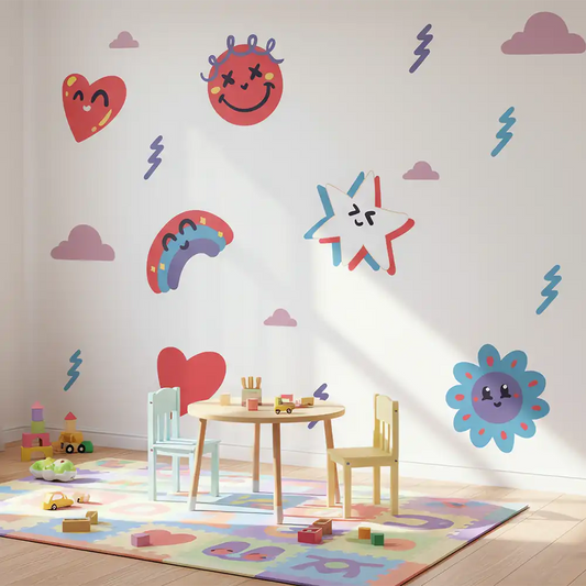 Heart Rainbow Star Cartoon Vinyl Sticker Set