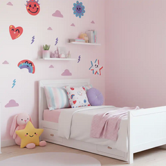 Heart Rainbow Star Cartoon Vinyl Sticker Set – Colorful Kids Room Removable Decal
