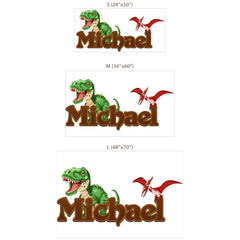 Custom Name Dinosaur Wall Sticker – Personalized Boys Room Kids Dino Decal
