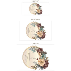 Custom Name Floral Circle Wall Sticker