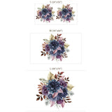 Blue Purple Floral Wall Sticker – Botanical Girls Room Bedroom Removable Decal