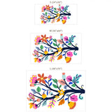 Colorful Floral Branch Wall Decal – Living Room Bedroom Removable Sticker