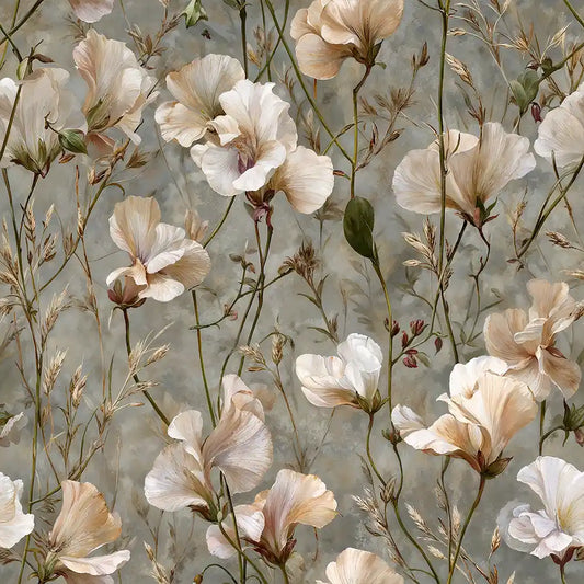 Ivory Sweet Pea Wallpaper