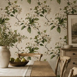 White Blossom Garden Botanical Wallpaper