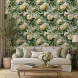 English Garden Rose Botanical Wallpaper
