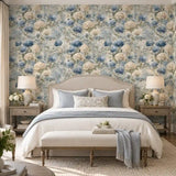 Painterly Hydrangea Garden Botanical Wallpaper
