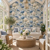 Painterly Hydrangea Garden Botanical Wallpaper
