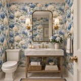Painterly Hydrangea Garden Botanical Wallpaper