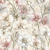 Blush Meadow Floral Botanical Wallpaper