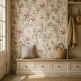 Blush Meadow Floral Botanical Wallpaper