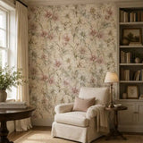 Blush Meadow Floral Botanical Wallpaper
