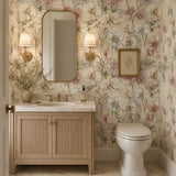Blush Meadow Floral Botanical Wallpaper
