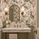 Vintage Blush Peony Botanical Wallpaper