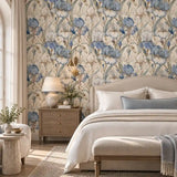 Blue Iris Garden Botanical Wallpaper
