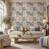 Blue Iris Garden Botanical Wallpaper