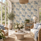 Blue Iris Garden Botanical Wallpaper